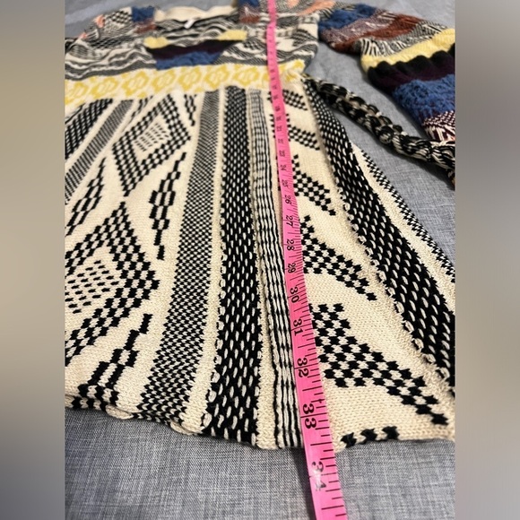 Free People Patchwork Bell Sleeve Sweater Mini Dress S - Picture 8 of 9